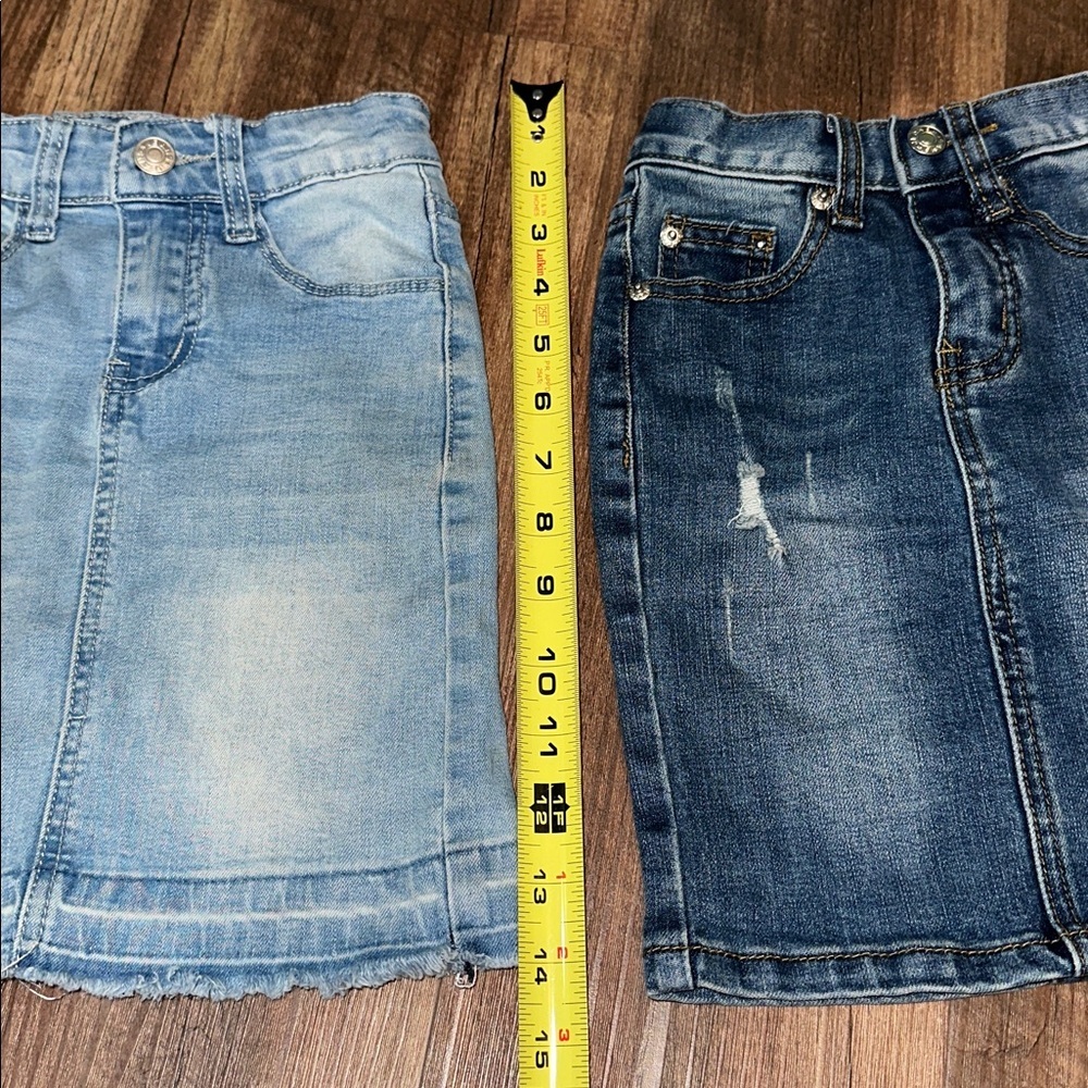 Lot of 2 Girls Denim Modest Midi Skirts- Jade Mackenzie & Jupe De Abby size 4 - Picture 10 of 10